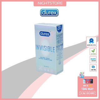 (Che tên) Bao Cao Su Durex Invisible Extra Thin 52mm Hộp 10 Cái Cực Mỏng Cảm Giác Như Thật