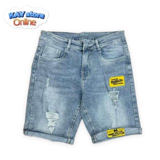 Quần short jean nam XANH THÊU rách, chất vải jean co giãn, dễ vận động, vừa form tôn dáng, giá rẻ