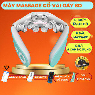 Máy massage cổ vai gáy 8d, máy massage cổ vai gáy đa điểm giúp giảm đau mỏi toàn bộ phần cổ vai gáy - bảo hành 1 đổi 1
