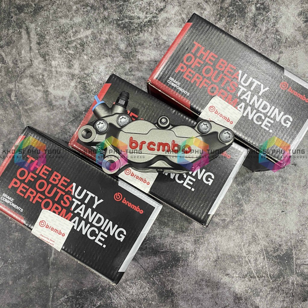 KHO SỈ/LẺ GIÁ TỐT-Heo Brembo 4 Pis Xám Logo đỏ bên trái -20516579