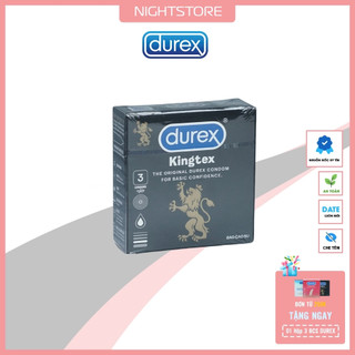 (Che tên) Bao Cao Su Durex Kingtex 49mm Ôm Sát Cực Khít Hộp 3 Cái