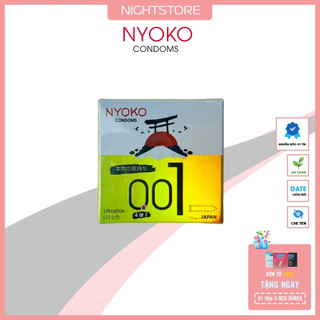 (Che tên) Bao Cao Su NYOKO Ultrathin 52mm Tăng Thời Gian Chinh Chiến (Nhập Khẩu Nhật) Hộp 3 Cái