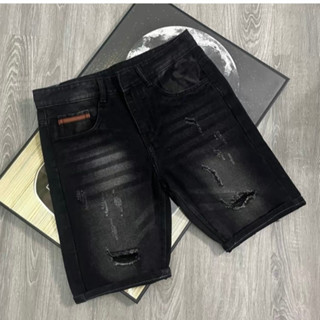Quần short jean nam ĐEN rách 2024, chất vải jean co giãn, dễ vận động, vừa form, giá tốt KAYSTORE