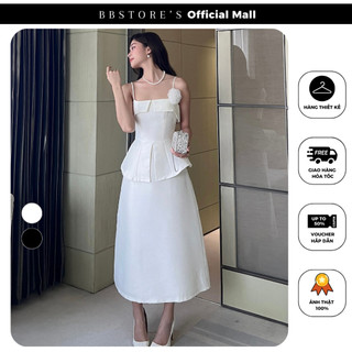 Đầm hai dây dự tiệc xòe tầng sang trọng bbstore's -d2814