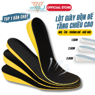 Lót Giày Thể Thao Tăng Chiều Cao Nam Nữ MINSU M5501, Miếng Lót Giày Độn Đế Khử Mùi Thoáng Khí Chống Hôi Chân