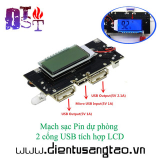 ✅ [RẺ NHẤT VIỆT NAM] ⚡ Mạch sạc Pin dự phòng 2 cổng USB tích hợp LCD