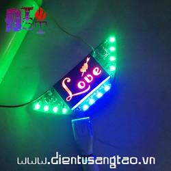 Mạch sạc dự phòng 5 cell hiển thị chữ LOVE