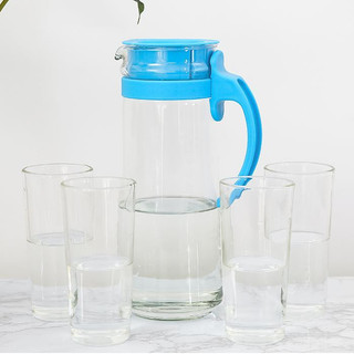 Bộ bình ly thuỷ tinh gb12137- gồm 1 bình + 4 ly - bộ cốc thủy tinh đẹp - xanh