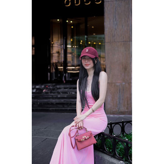 𝐏𝐢𝐧𝐤𝐆𝐢𝐫𝐥 𝐂𝐥𝐨𝐭𝐡𝐢𝐧𝐠_Đầm maxi cổ yếm nhún eo basic ( Ảnh thật chính chủ)