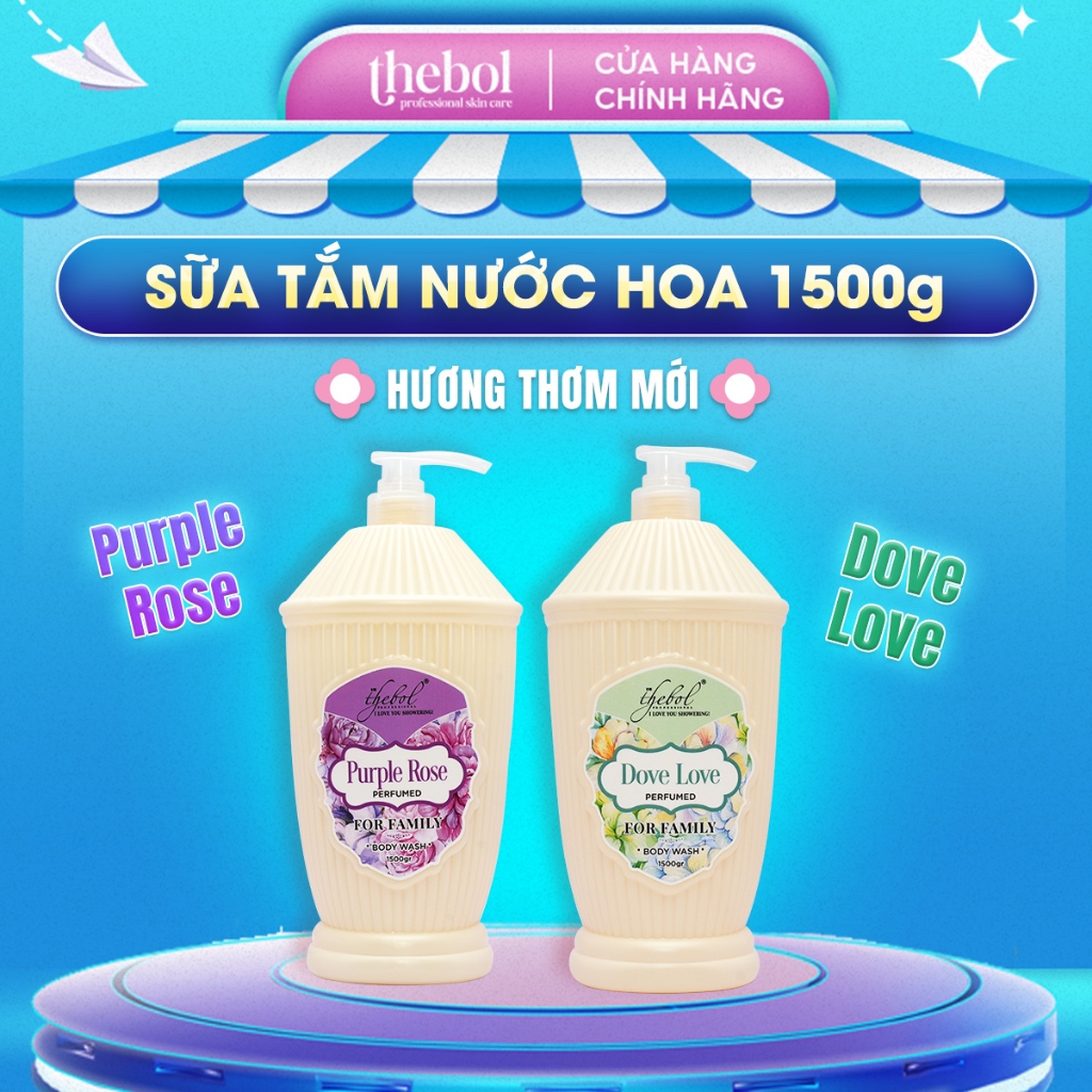 Sữa Tắm Nước Hoa TheBol Hương Nước Hoa Cao Cấp 1500gr ( Hương thơm mới )