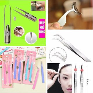 [FREESHIP] BỘ 2 NHÍP THẲNG, CONG - NHÍP GẮP LÔNG MI GIẢ, GẮP MỤN, CHÂN MÀY, NHỔ LÔNG CÓ ĐÈN CAO CẤP