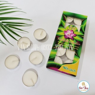 10 viên nến tealight không khói - màu trắng