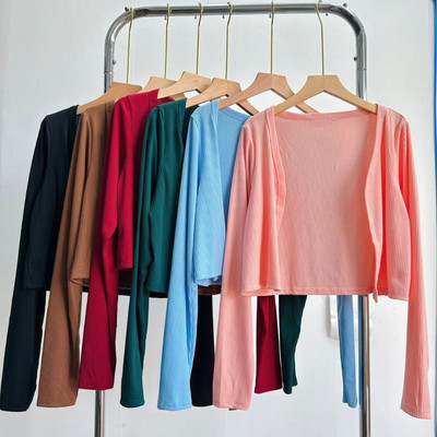Áo Khoác Cardigan Bigszie Nữ Khoác Ngoài Mỏng Dáng Lửng Vải Thun Gân Nữ Tính G116
