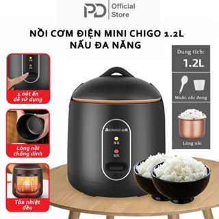 Nồi Cơm Điện Mini ChốngDính Chigo Nấu HầmSúp Cháo Đa NăngDung Tích 1.2L An Toàn Tiện Lợi ChoGia Đình
