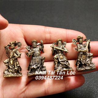 Bộ 4 tượng Tứ Đại Thiên Vương bằng đồng tí hon cao 4cm