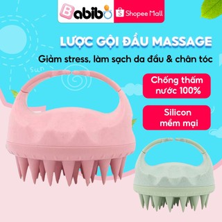 Lược gội đầu silicon massage BABIBO - Giảm stress, làm sạch da đầu & chân tóc