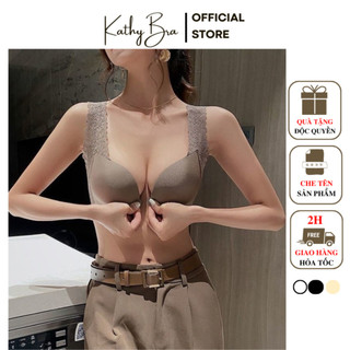  C08 Áo Lót Su Cài Trước Quai Ren Không Gọng KATHY BRA Đệm Mỏng 1 cm  Che Mỡ Lưng Gom Ngực Tạo Khe 