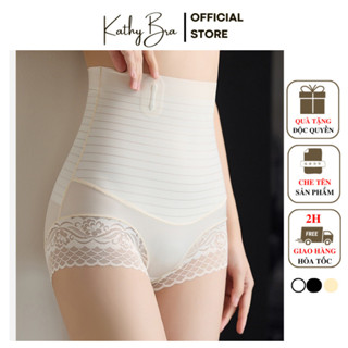 Q50 Quần Gen Nịt Bụng Cạp Cao Định Hình Eo KATHY BRA Viền Ren Chống Cuộn Chất Su Thoáng Khí Mặc Áo Dài Không Lộ Viền
