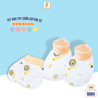 Bộ bao tay chân sơ sinh Babiboo bao tay cho bé vải cotton mềm mại BB84
