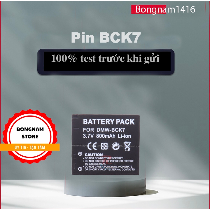 Pin Thay Thế Panasonic DMW-BCK7/NCA-YN101H - Tương Thích với Máy Ảnh Panasonic Lumix DMC-FS37, FS35, FS16, FH25, FH27