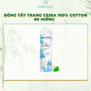 Bông Tẩy Trang Siêu Tiết Kiệm Dung Dịch Derladie Ceiba Cotton 80 Miếng