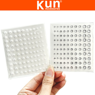  Đá đính tóc mặt có sẵn keo dán gồm 100 viên đá dán makeup đá đính mặt hóa trang KUN 