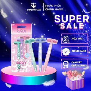 Set 3 dao cạo nữ kai dành cho cơ thể cán chữ t can bubble body razor t type
