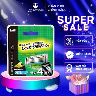Set dao cạo râu 5 lưỡi kép thay thế Hộp 4 lưỡi dao thay thế KAI