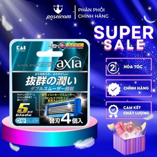 Combo set 4 lưỡi dao cạo râu 5 lưỡi kép nhật bản thay thế cho dao cạo ga0014 và kai razor
