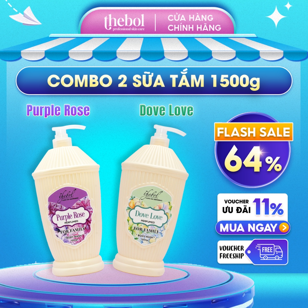 Combo Sữa Tắm Nước Hoa TheBol Hương Nước Hoa Cao Cấp 1500gr ( Hương Thơm Mới - Khác Loại )