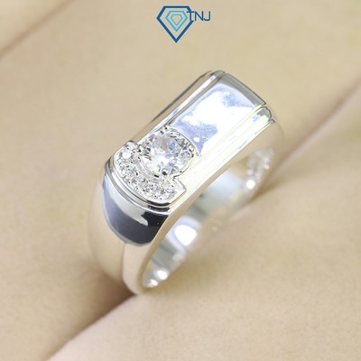 Nhẫn nam bạc 925 đính đá bản vuông độc đáo, nhẫn bạc đeo ngón trỏ sang trọng cá tính NNA0638 - Trang Sức TNJ