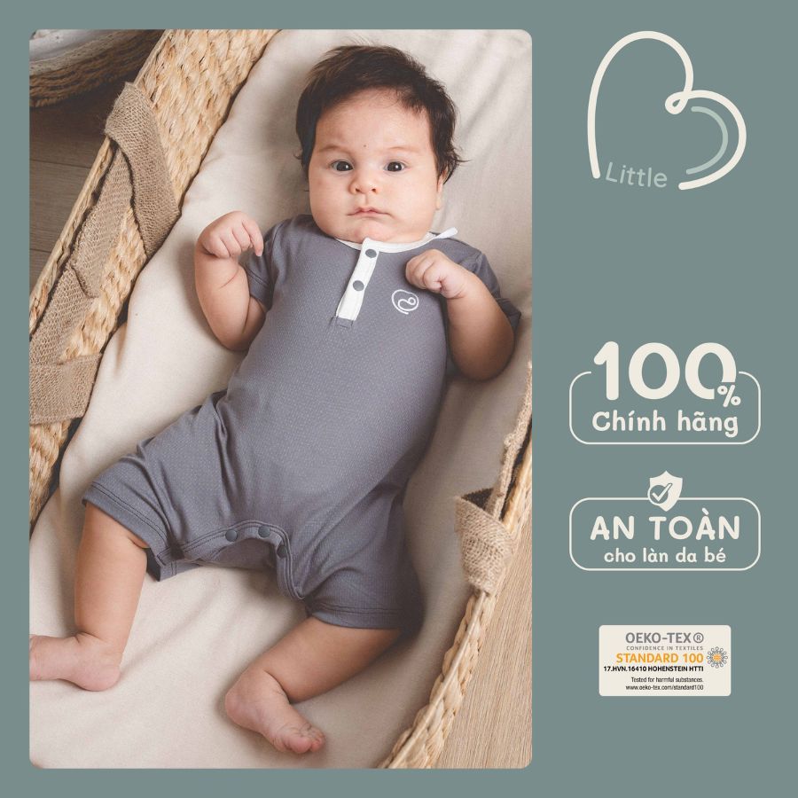 Bộ đồ liền thân đùi cổ trụ Siro cho bé trai bé gái sơ sinh - BU SIRO