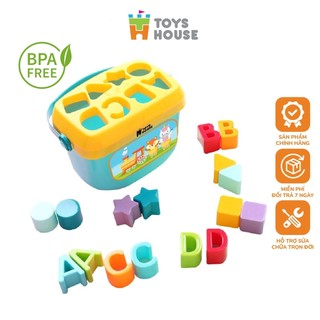 Đồ chơi giáo dục sớm thả hình khối hình tàu hỏa có quai xách Toyshouse cho bé 0702-TH-HE0218