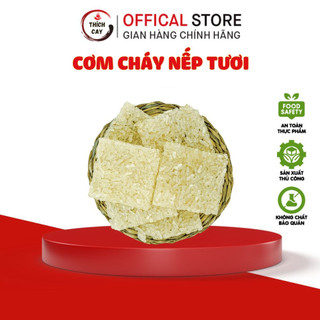 Cơm cháy nếp tươi chưa chiên, ăn kèm kho quẹt miếng 5x5cm