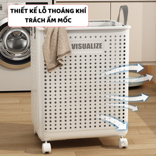  Giỏ Đựng Quần Áo Có Bánh Xe Giỏ Nhựa Đựng Quần Áo Bẩn Đa Năng Có Thể Gấp Gọn Có Bánh Xe Q046 