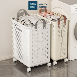  Giỏ Đựng Quần Áo ENODA HOME Có Bánh Xe Giỏ Nhựa Đựng Quần Áo Bẩn Đa Năng Có Thể Gấp Gọn Có Bánh Xe Q046 