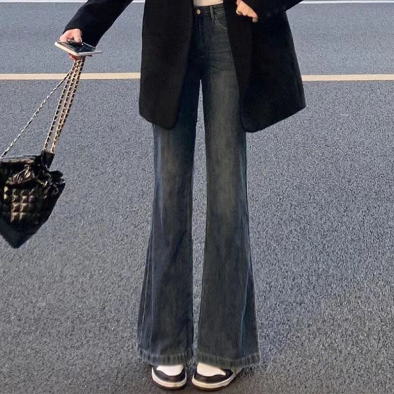 Quần bò ống loe xanh than Phong cách Hàn , Quần jean ống loe xanh than lưng cao siêu xinh siêu sang HOT 2024 D44 | BigBuy360 - bigbuy360.vn
