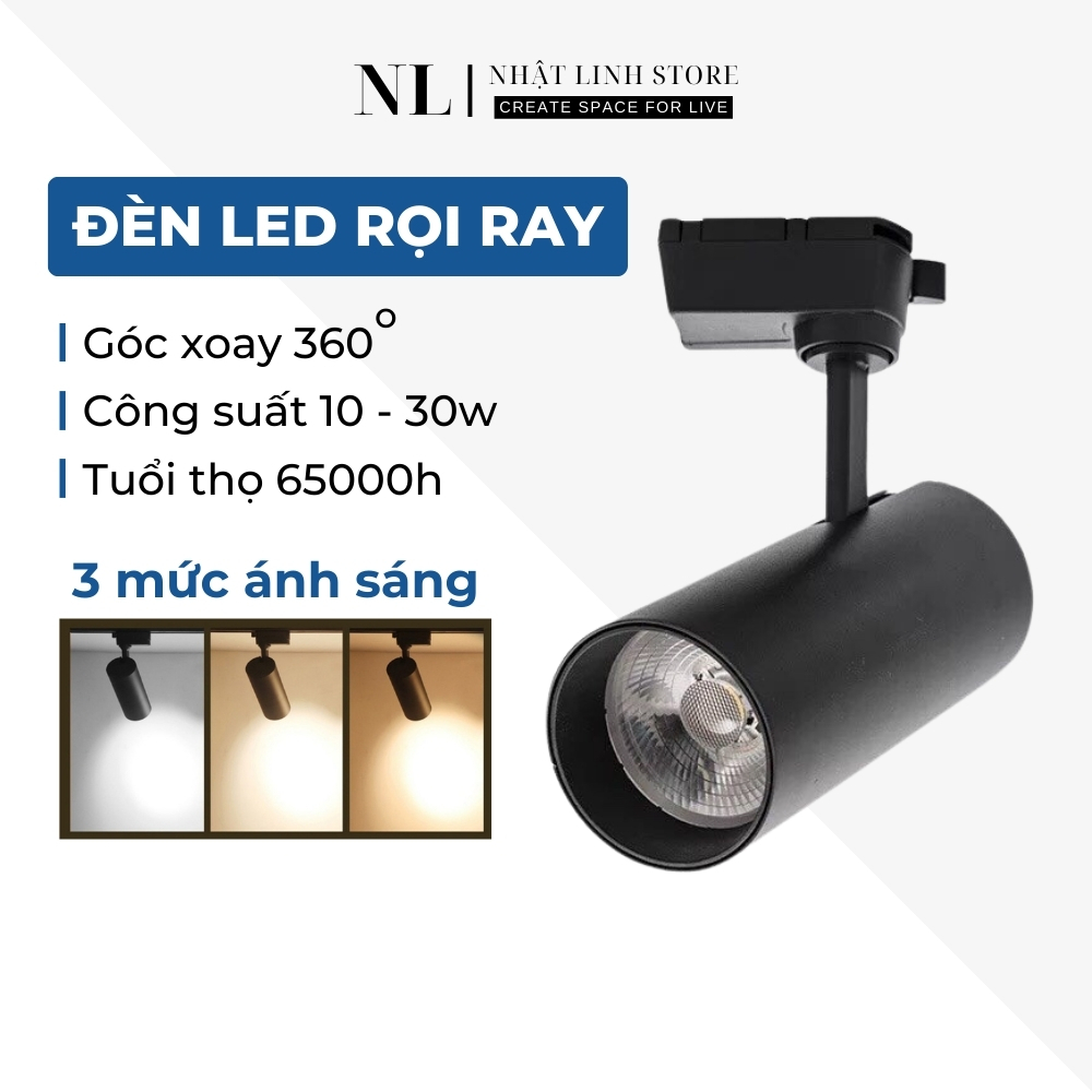Đèn rọi ray ống bơ Cob công suất 10w/ 12w / 20w / 30w, Đèn Rọi Ray Siêu Sáng - Chưa Kèm Ray