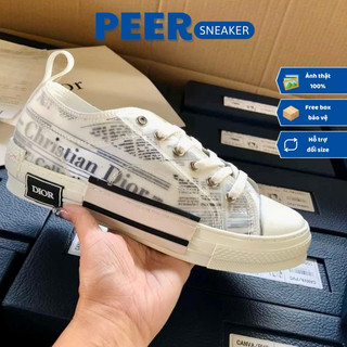 Giày sneaker luxury dior b23 low top newspaper hoạ tiết báo hàng sc