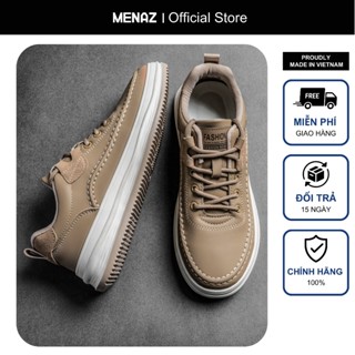 Giày Thể Thao Nam Sneaker MENAZ Giày Nam CS941 Màu Nâu Đế Cao Su Đúc Nguyên Khối Êm Nhẹ Chất Da Cao Cấp Trẻ Trung