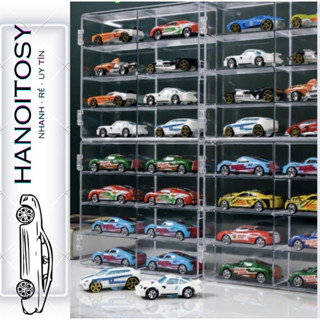 [Hanoitoys]Khung / Kệ / Hộp Trưng Bày xe mô hình 1:64 (Có nắp Mica chống bụi) gồm 8 ô để Hot Wheels / Minigt / Tomica