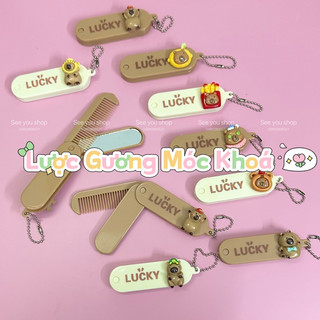 Móc khoá lược gương capybara 3 trong 1 vừa lược chải, vừa gương soi, vừa làm móc khoá siêu tiện lợi