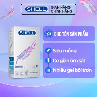 Bao cao su shell intense siêu mỏng 0.04mm - hộp 10 cái | shell chính hãng