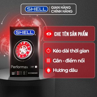 Bao cao su shell performax 6 in 1 kéo dài thời gian - hộp 10 cái | shell chính hãng