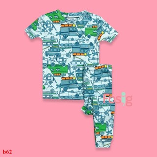 Set đồ bộ dài bé trai cter - xanh xe xanh b62