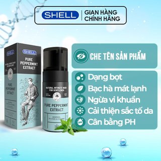 Dung dịch vệ sinh nam dạng bọt, tinh chất bạc hà tươi mát shell pure peppermint extract - chai 100ml | shell chính hãng