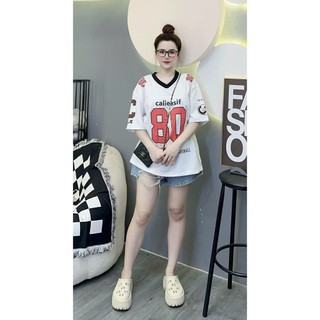 Áo thun form rộng tay lỡ in số 80 trước xinh xinh , chất coton khô mềm mát