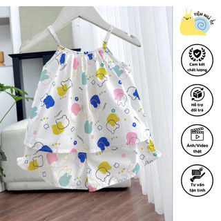 Áo hai dây hoạ tiết cực xinh màu sắc tươi tắn cho bé chất vải thô mềm mịn mát mẻ
