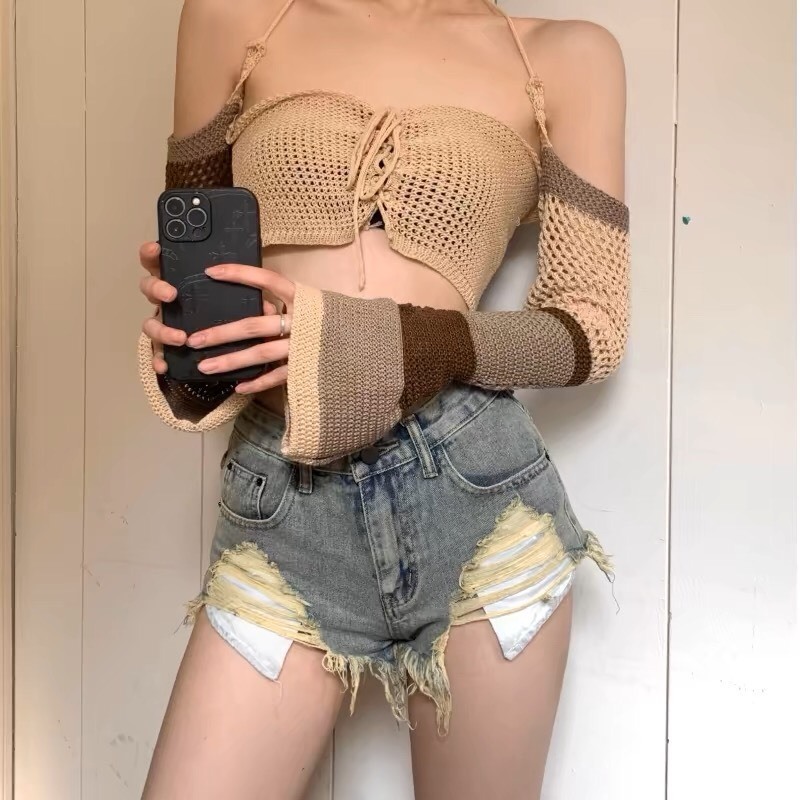 Quần short nữ hở túi rách đùi, quần đùi jeans denim rách tua rua túi hở siêu sexy siêu chất N94 | BigBuy360 - bigbuy360.vn