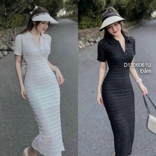 Đầm ren ôm body dáng dài cổ vuông tay dài siêu xinh hàng chuẩn!